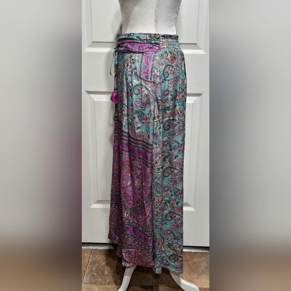 Cienna Colorful Paisley Boho Maxi Skirt - Picture 3 of 11